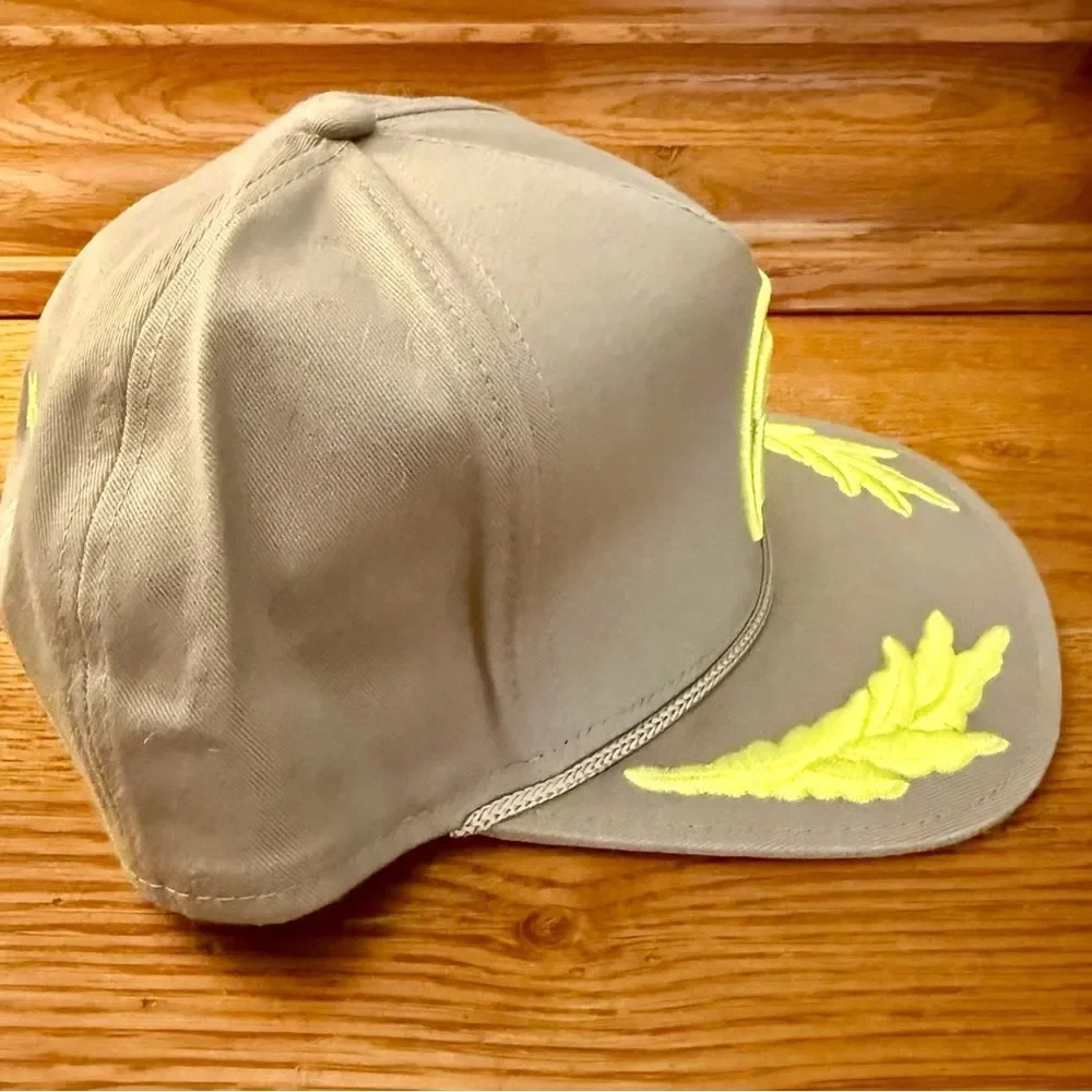 Stussy Gray Cap with Neon yellow Stars! Super Rare from Y2k! Vintage! Brand new!